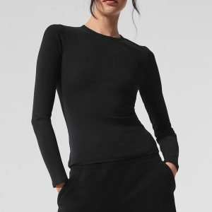 Ribbed Modal Long Sleeve - Black