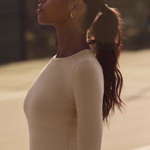 Ribbed Modal Long Sleeve - Macadamia