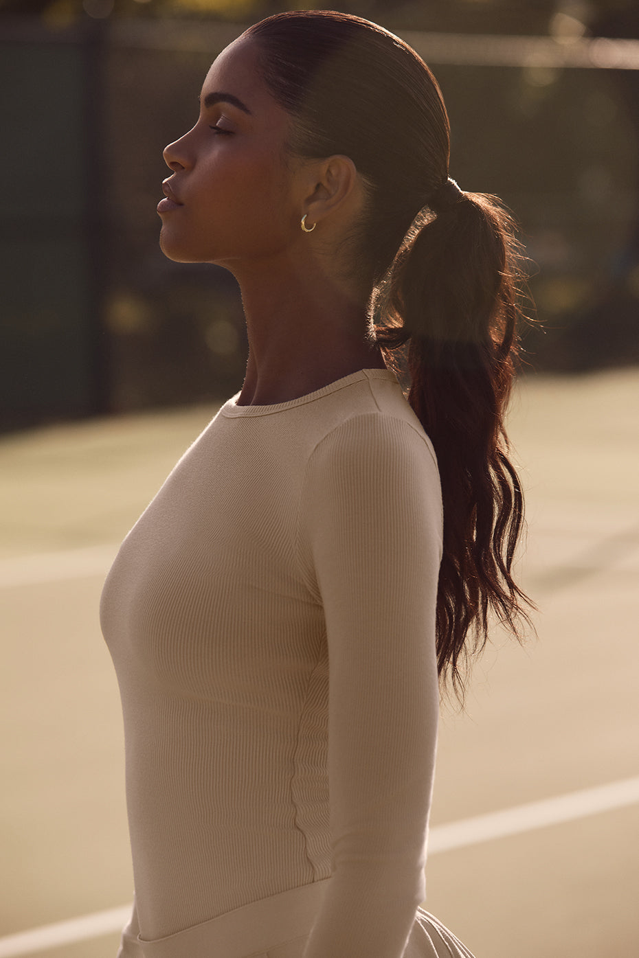 Ribbed Modal Long Sleeve - Macadamia