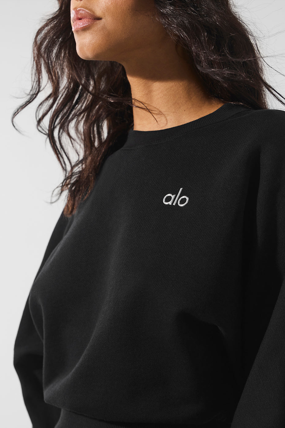 Cropped Accolade Crewneck - Black - Image 4