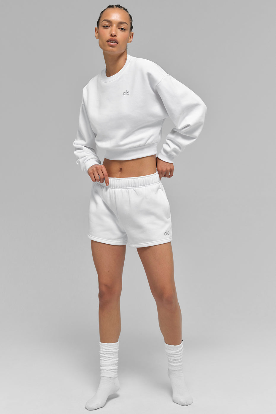 Cropped Accolade Crewneck - White - Image 5