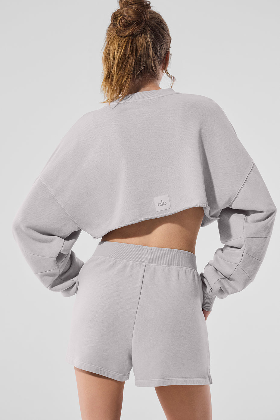 Washed Extreme Cropped Pullover - Grey Sky Wash - Image 3