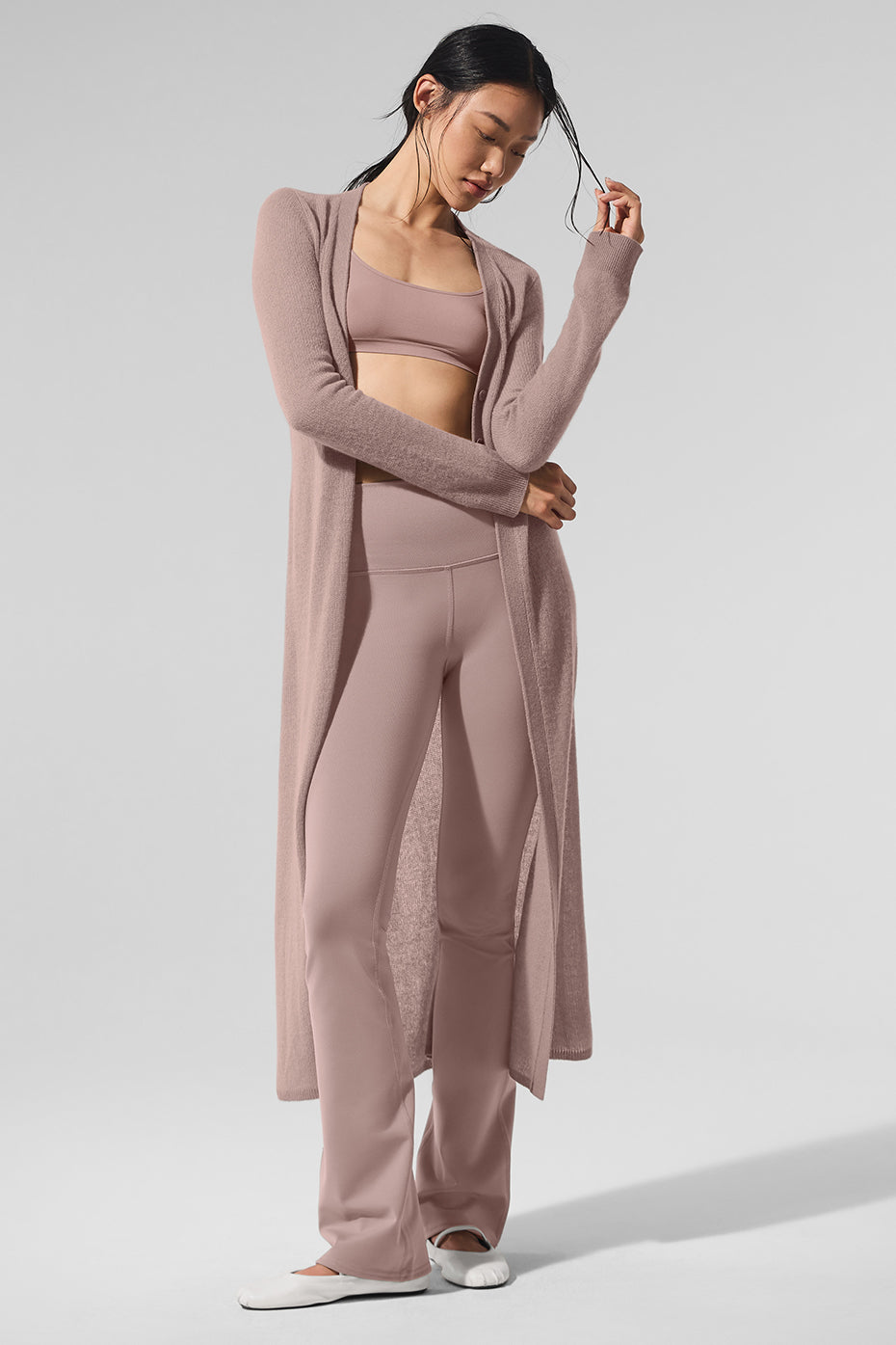 Sheer Cashmere Long Cardigan - Taupe - Image 5