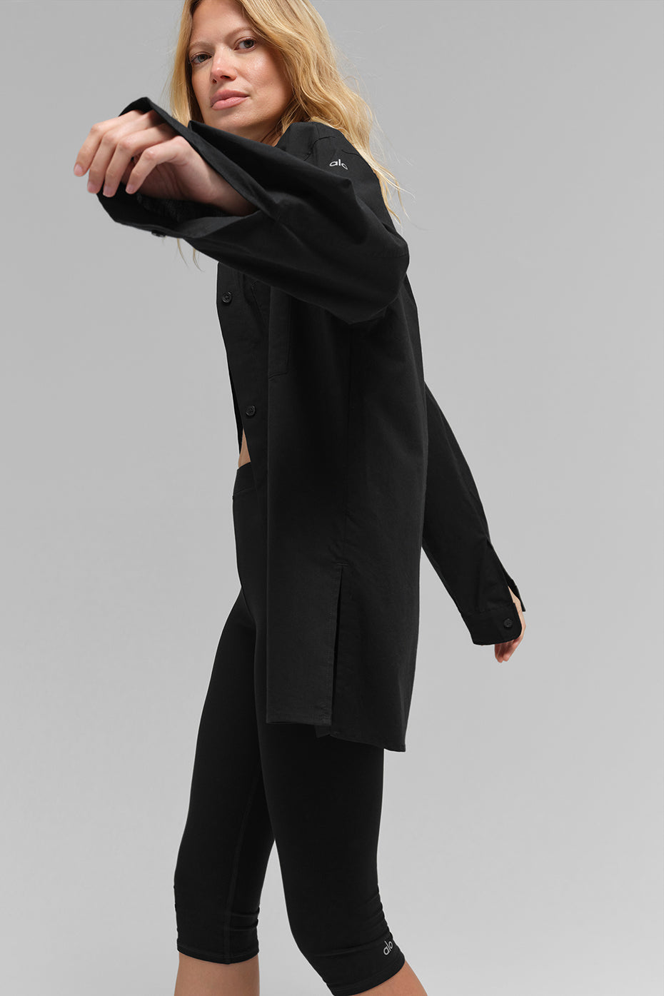 Cotton Real Deal Button Up Long Sleeve - Black - Image 3