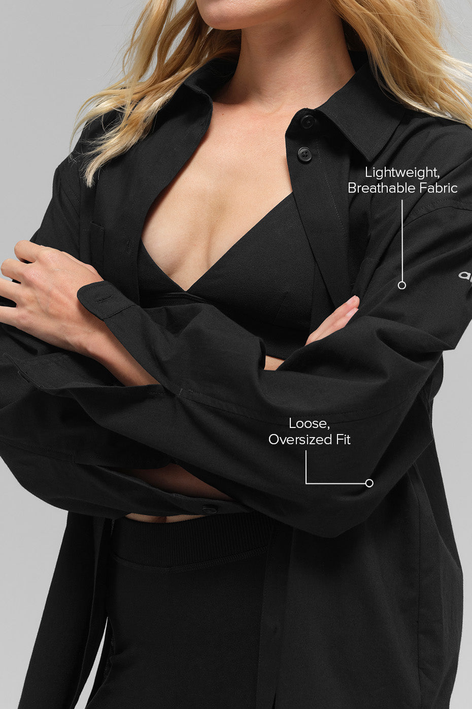 Cotton Real Deal Button Up Long Sleeve - Black - Image 2