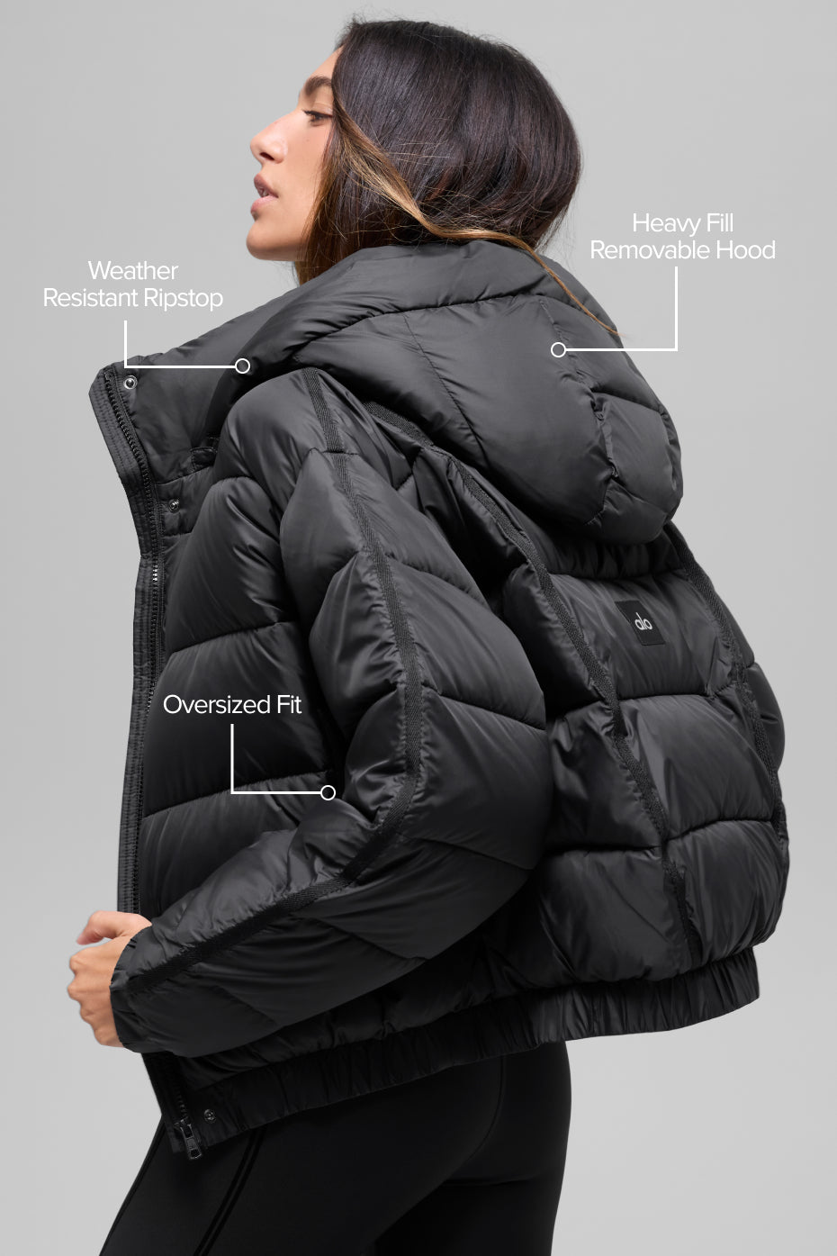Aspen Love Puffer Jacket - Black - Image 2