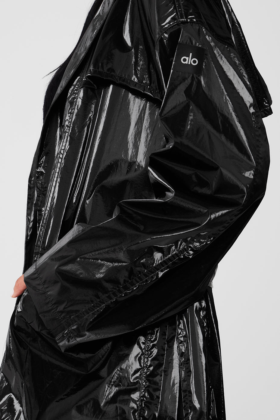 Metallic Break Line Trench - Black Metallic - Image 2