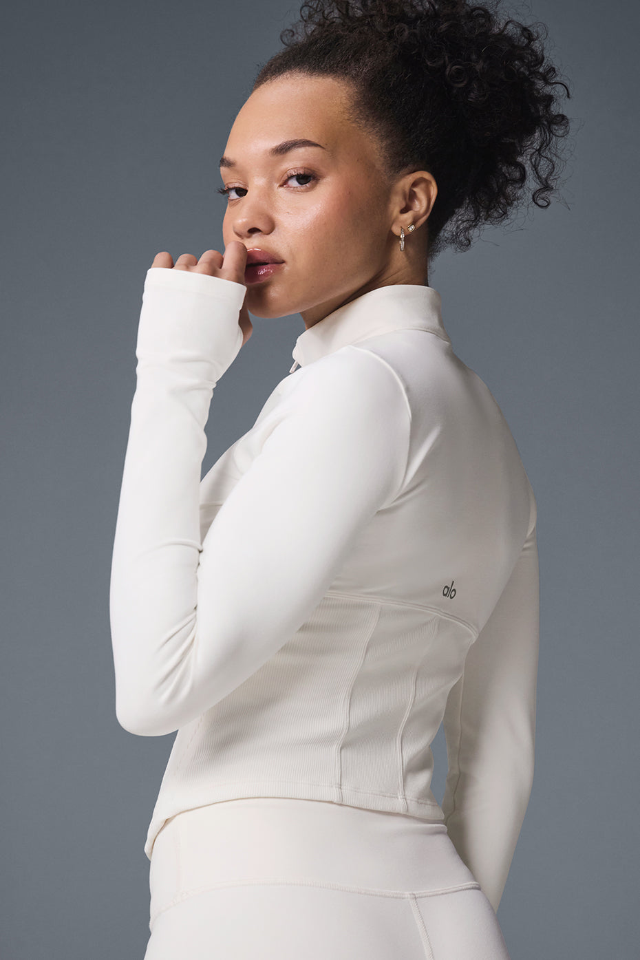 Airbrush Corset Full Zip Jacket - Ivory - Image 5