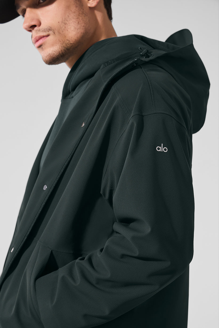 Rain Or Shine Long Coat - Charcoal Green - Image 4