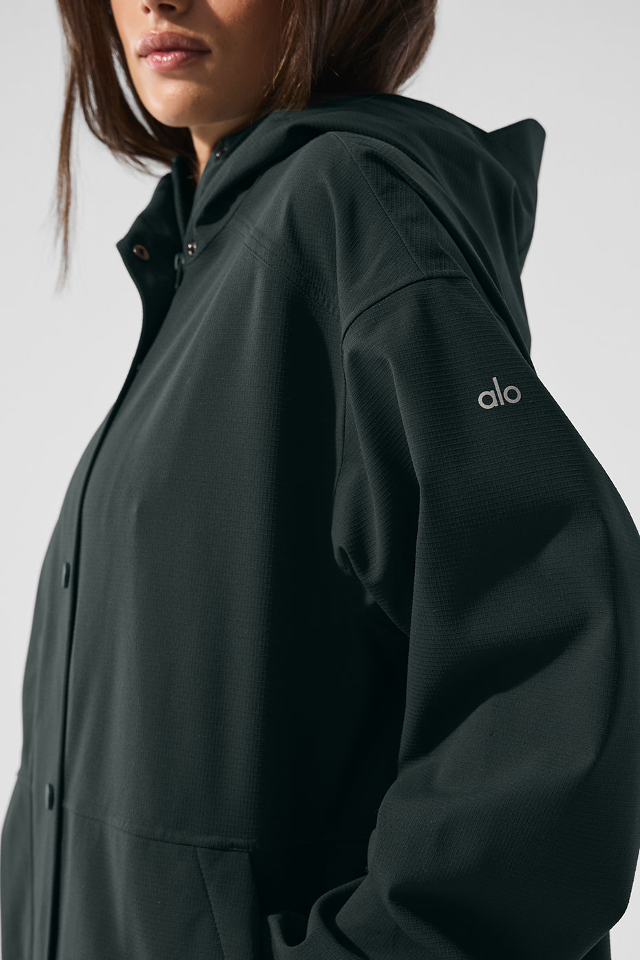 Rain Or Shine Long Coat - Charcoal Green - Image 6