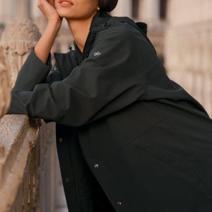 Rain Or Shine Long Coat - Charcoal Green