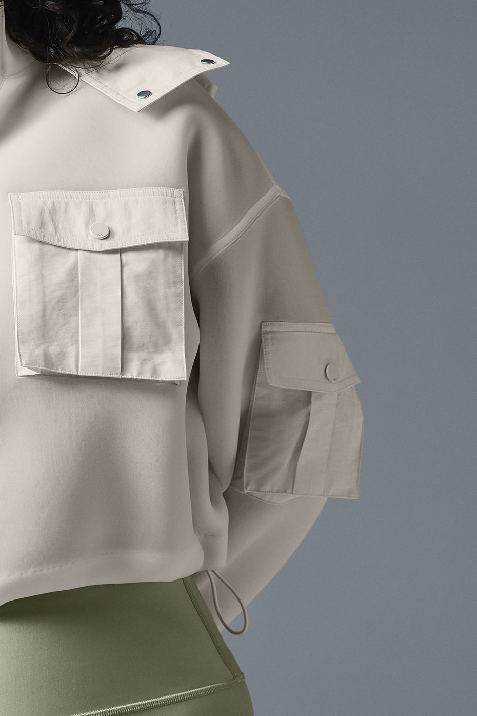 Cropped Engage Cargo Parka - Ivory - Image 9