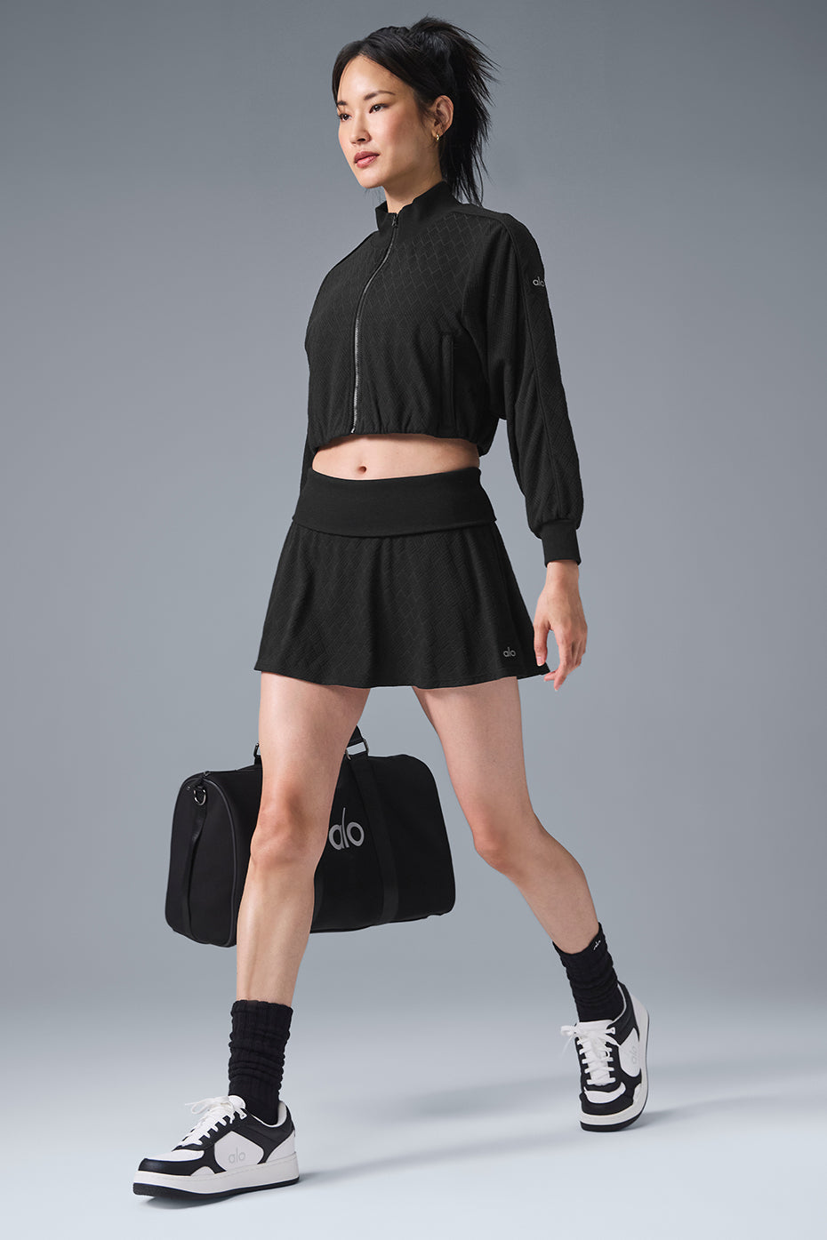 Cropped Doubles Only Full Zip Jacket - Black - Image 3