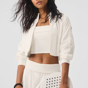 Cropped Doubles Only Full Zip Jacket - Ivory