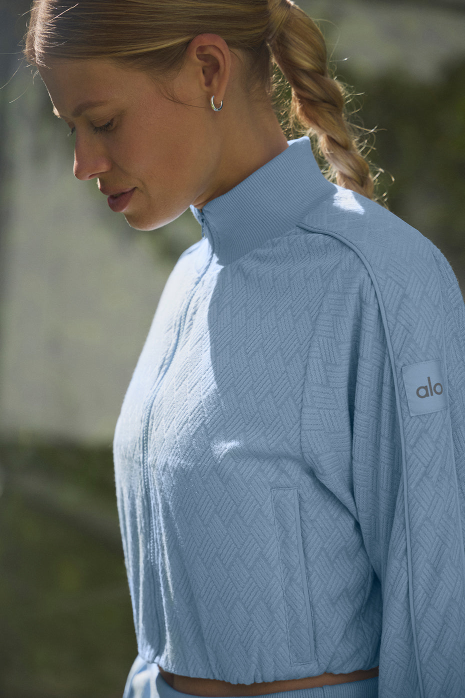Cropped Doubles Only Full Zip Jacket - Seashell Blue - Image 5