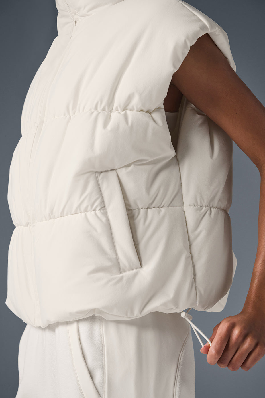Incline Puffer Vest - Ivory - Image 2
