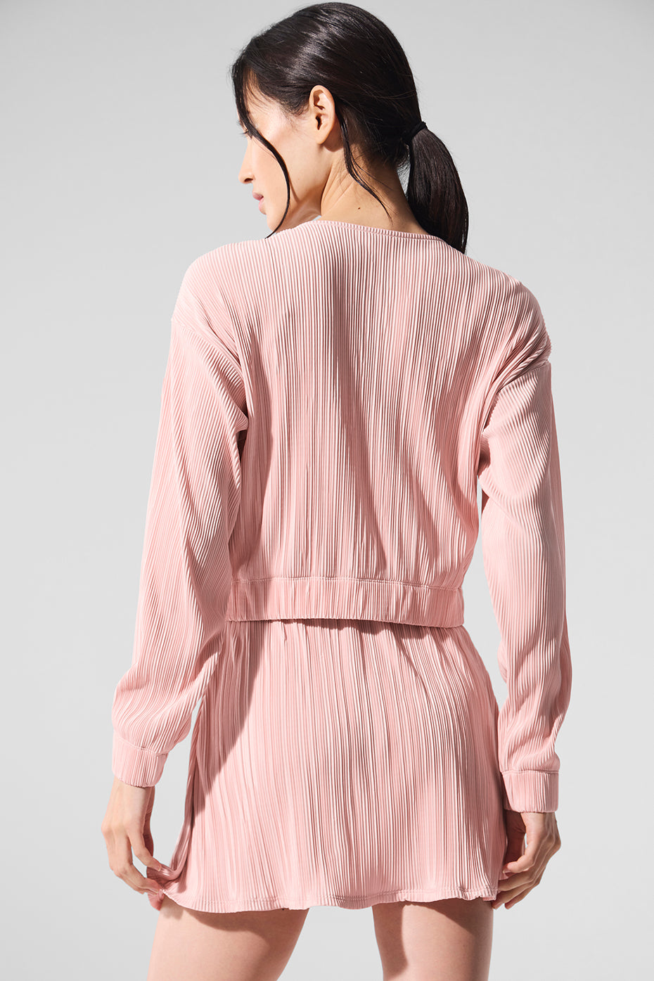 Cropped Micro Plisse Jacket - Pink Quartz - Image 4