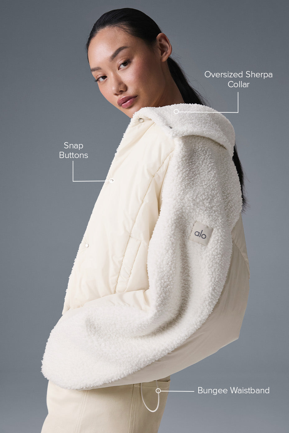 Sherpa Cozy Escape Puffer - Ivory/Ivory - Image 2