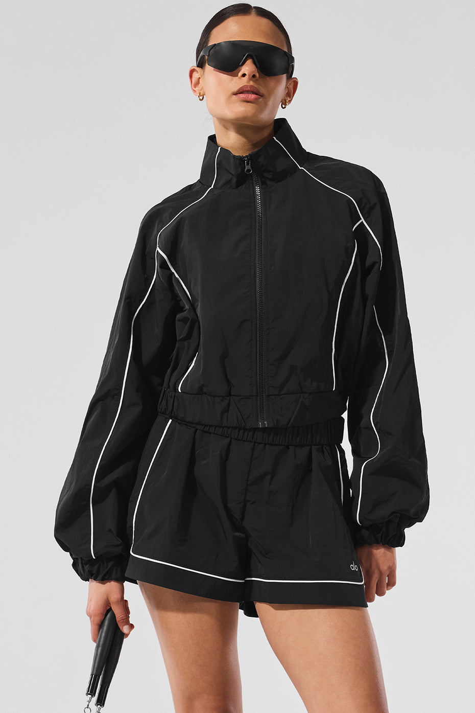 Motivate Full-Zip Track Jacket - Black/White - Image 3