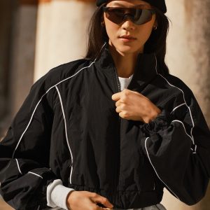 Motivate Full-Zip Track Jacket - Black/White