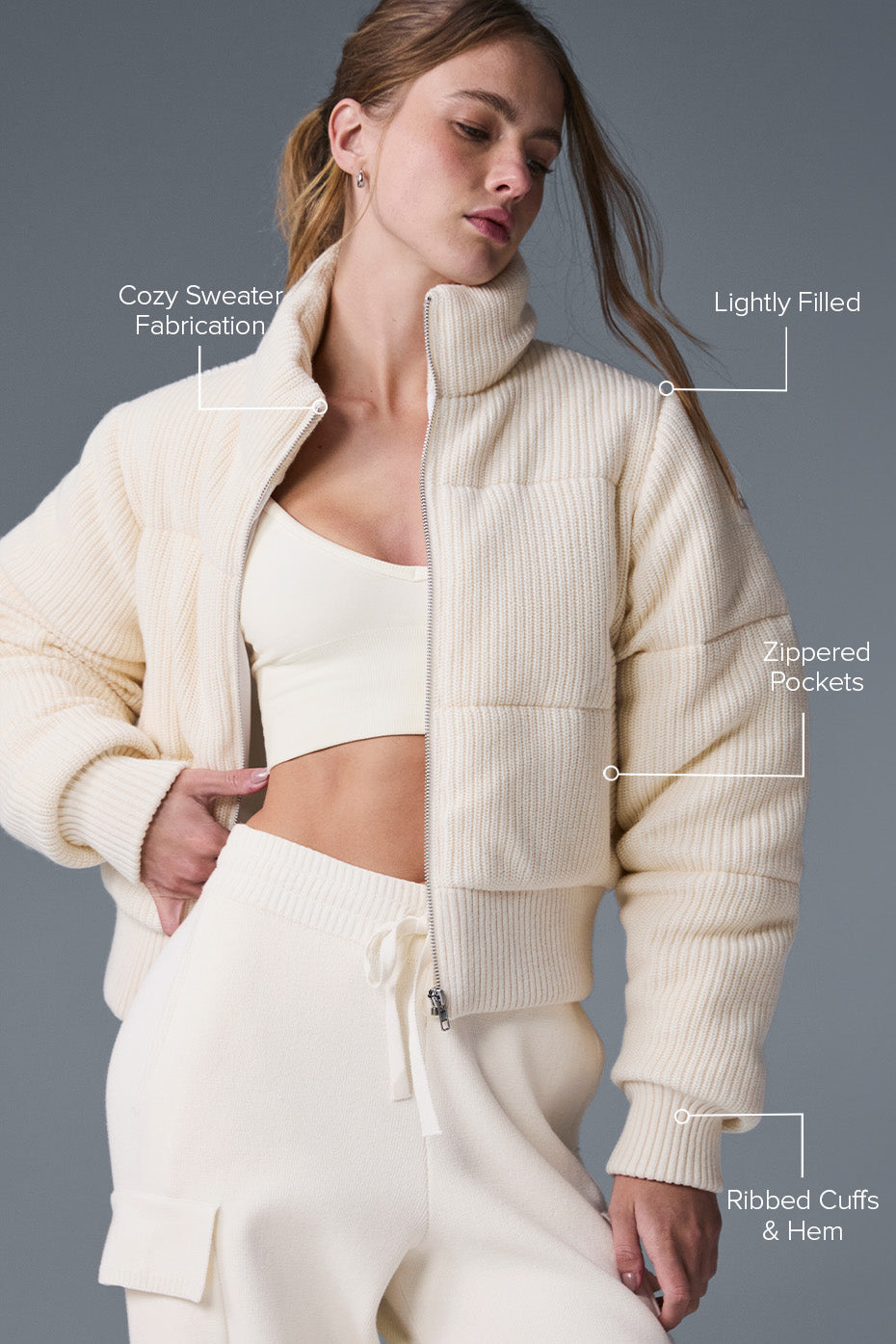 Darling Sweater Puffer - Ivory - Image 2