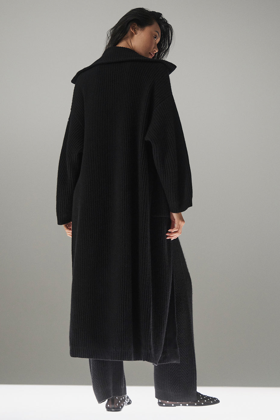 Cashmere Northstar Long Cardigan - Black - Image 2