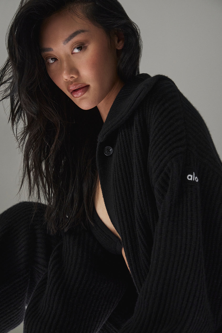 Cashmere Northstar Long Cardigan - Black - Image 5