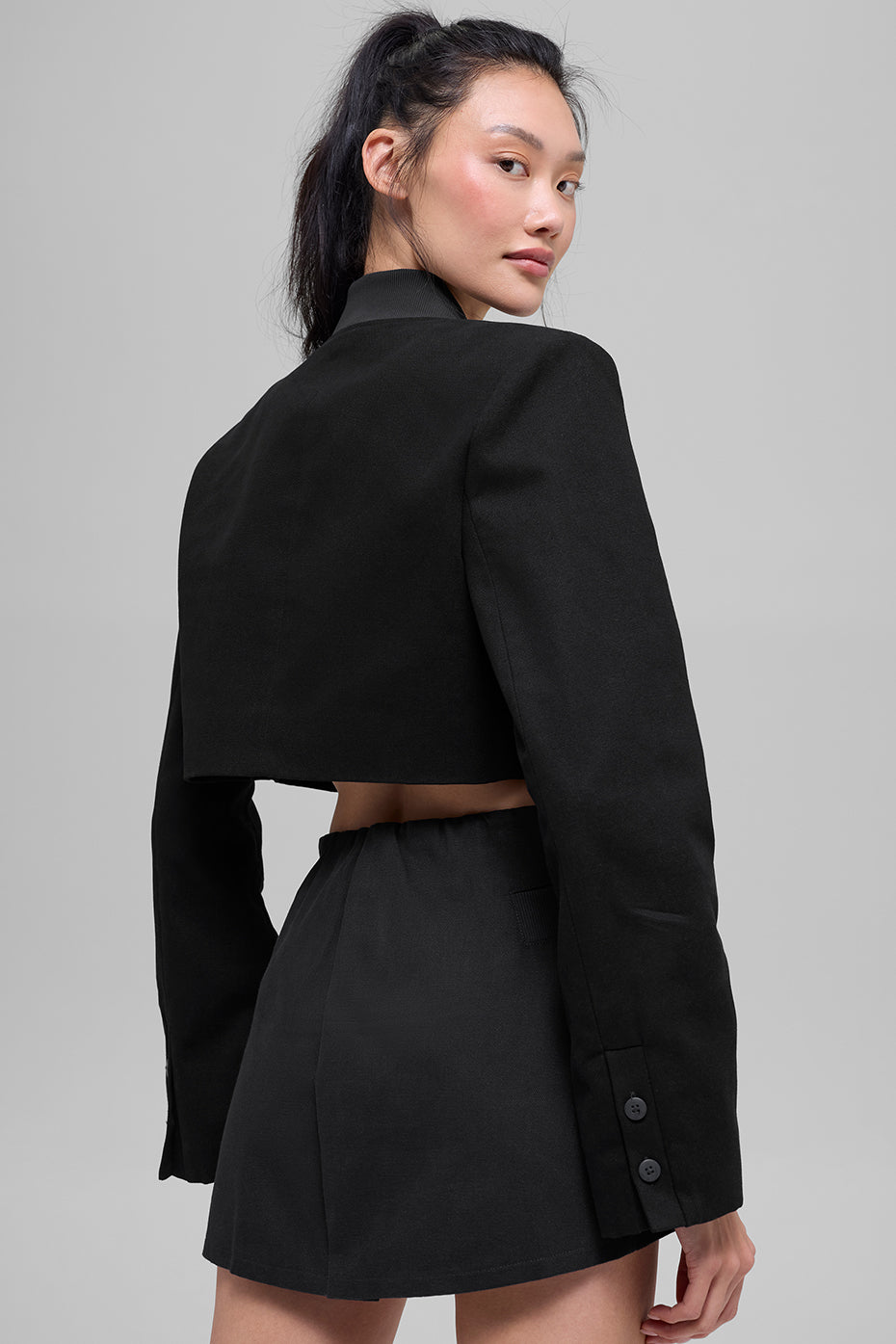 Cropped Main Character Jacket - Black - Image 4