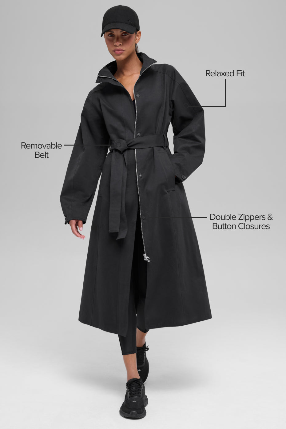 Journey Trench Coat - Black - Image 2