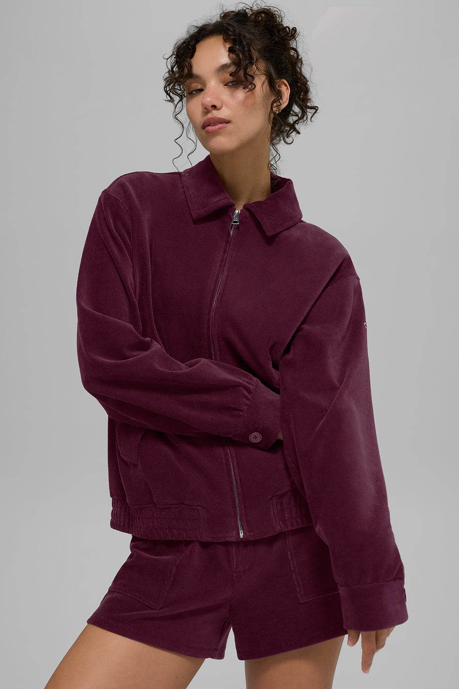 Micro Corduroy On Duty Jacket - Burgundy - Image 3