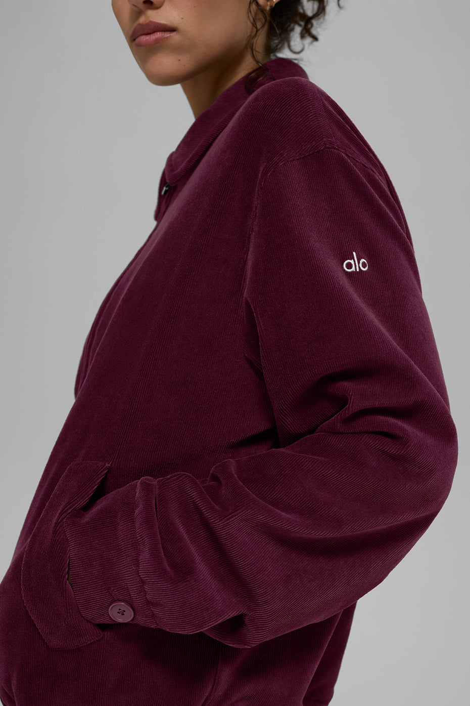 Micro Corduroy On Duty Jacket - Burgundy - Image 2
