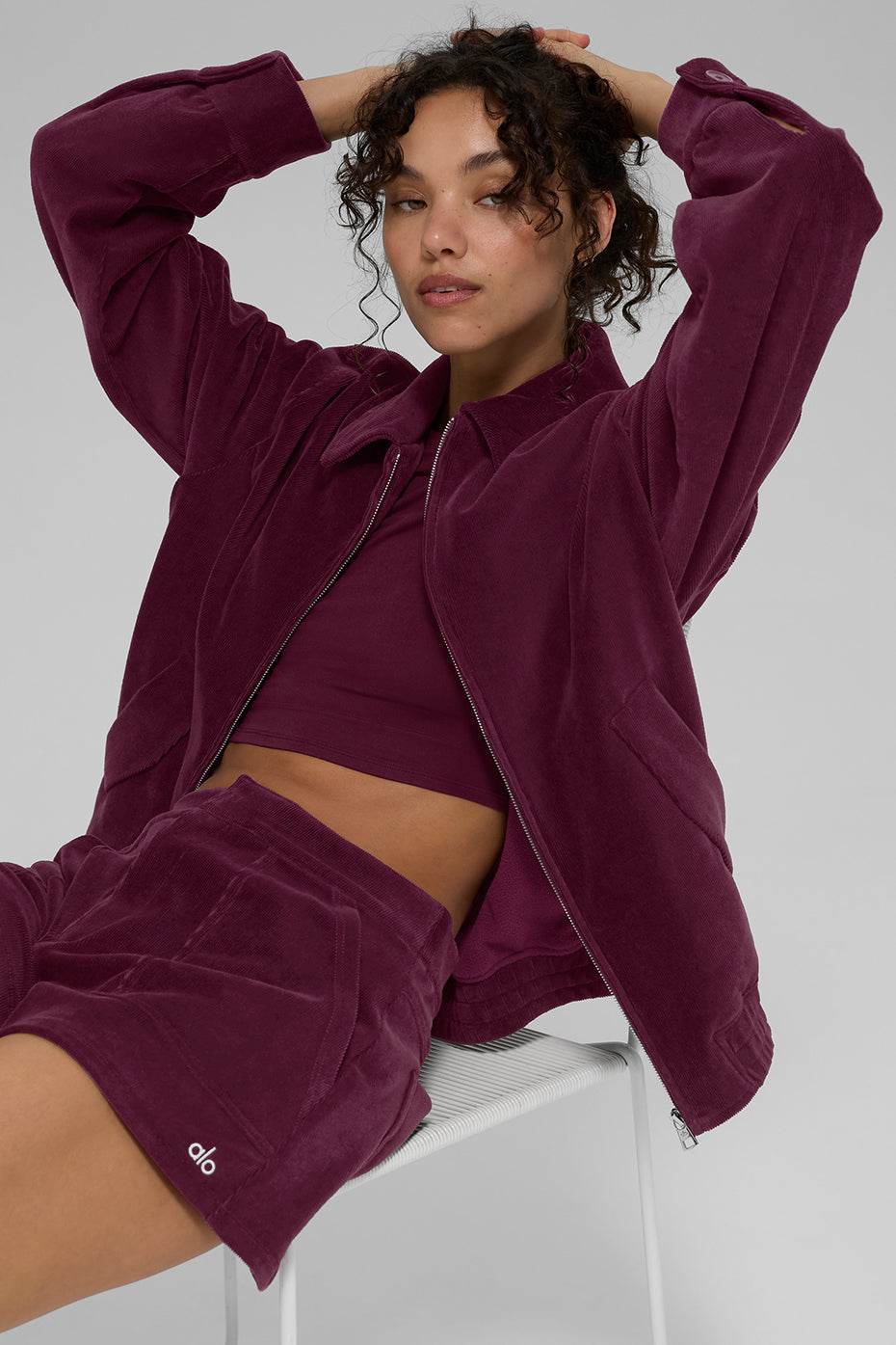 Micro Corduroy On Duty Jacket - Burgundy - Image 5