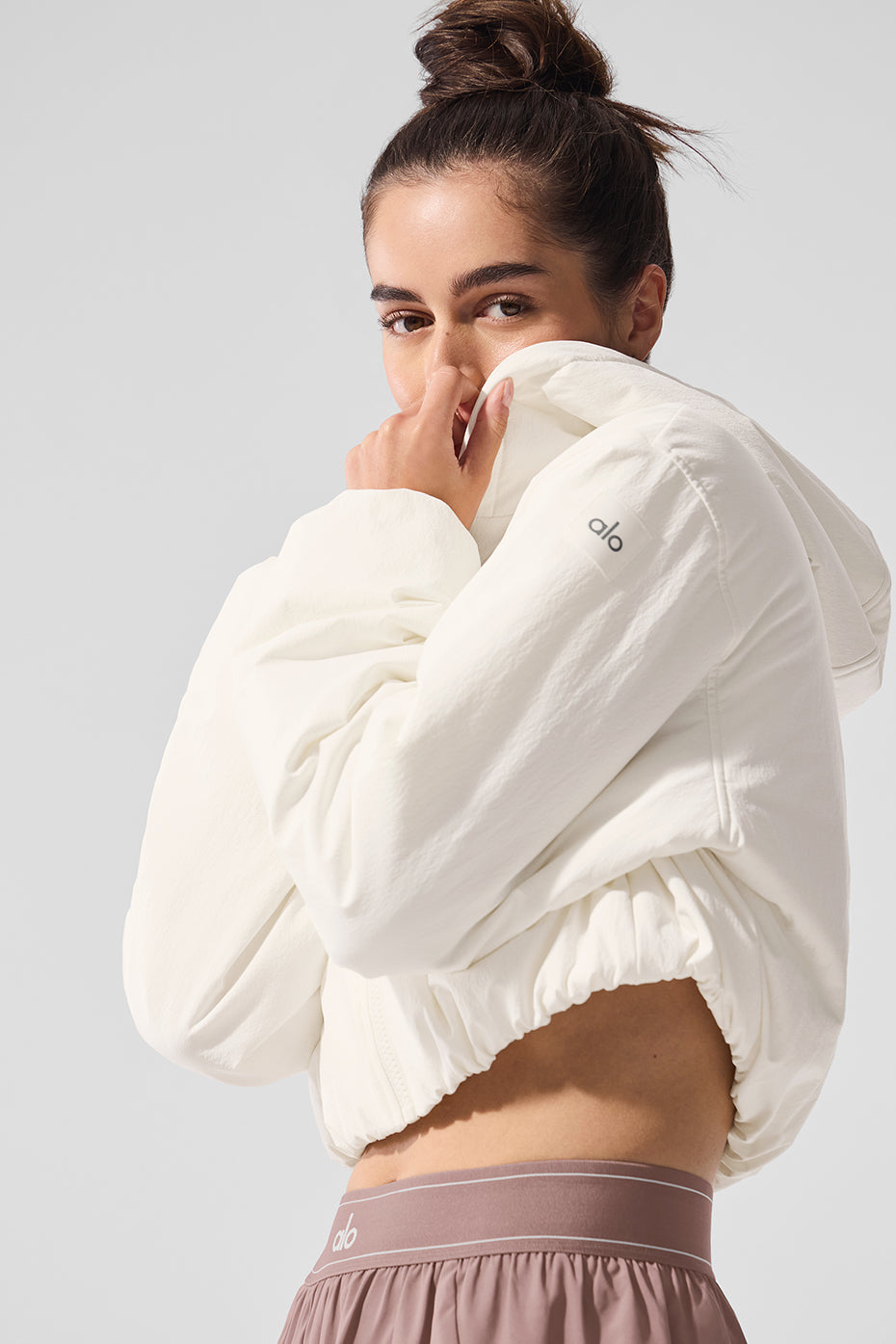 Cropped Mountain Peak Full-Zip Hoodie - Ivory - Image 5