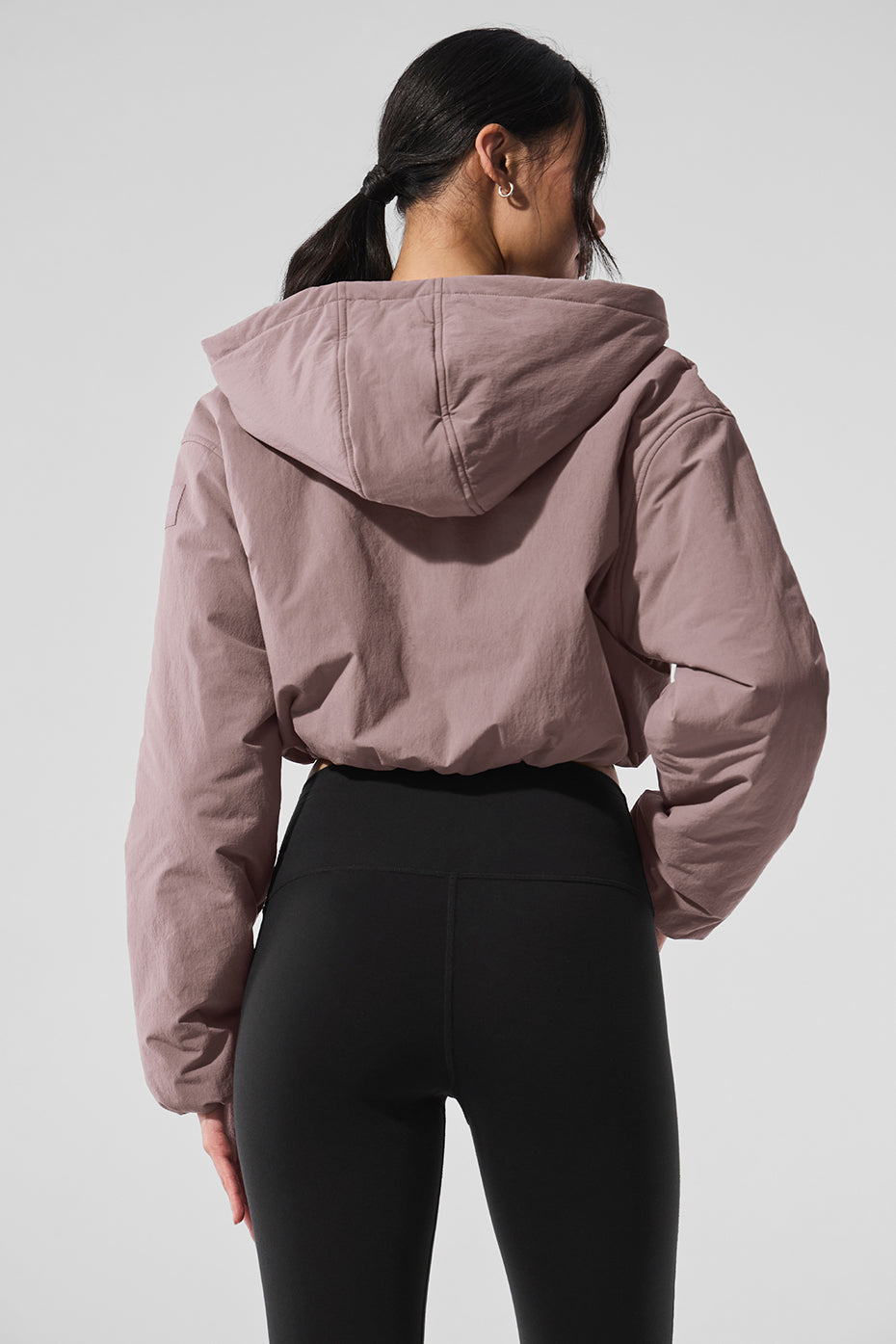 Cropped Mountain Peak Full-Zip Hoodie - Mushroom - Image 3
