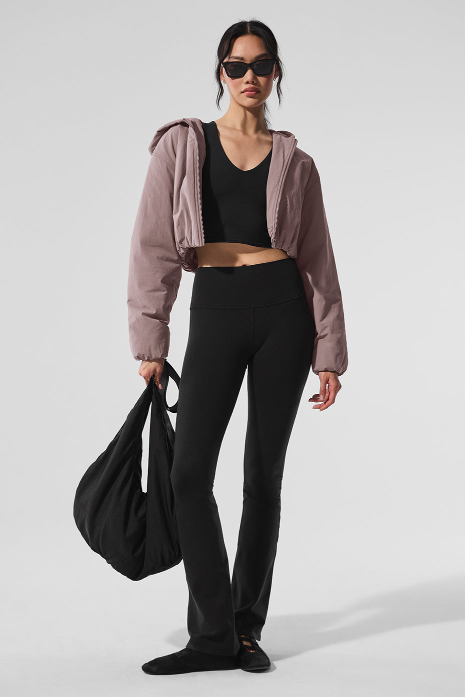 Cropped Mountain Peak Full-Zip Hoodie - Mushroom - Image 5