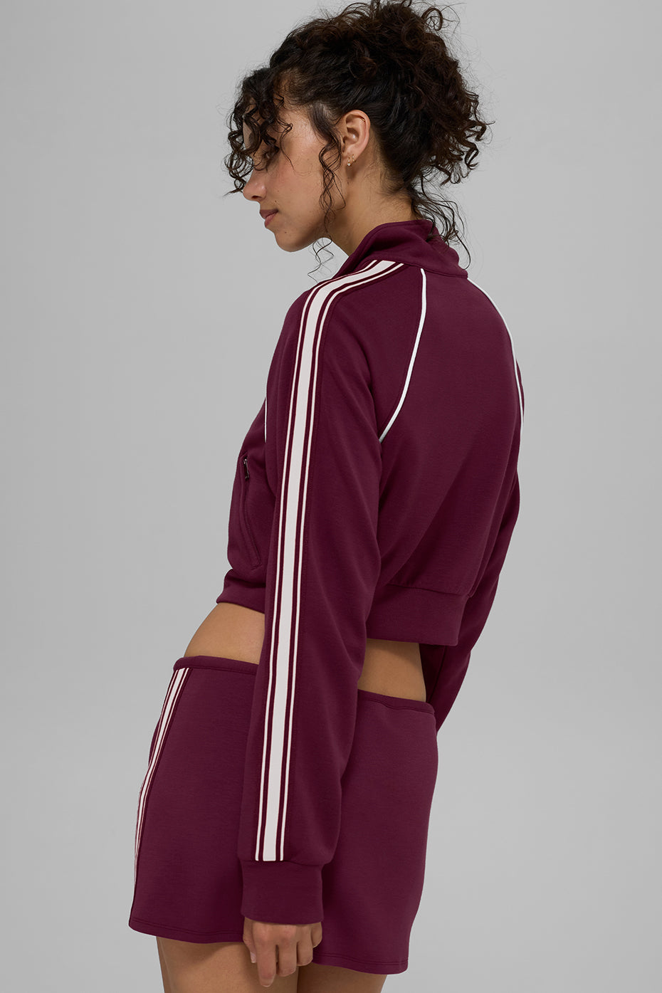 Track Star Full Zip Jacket - Burgundy - Image 4