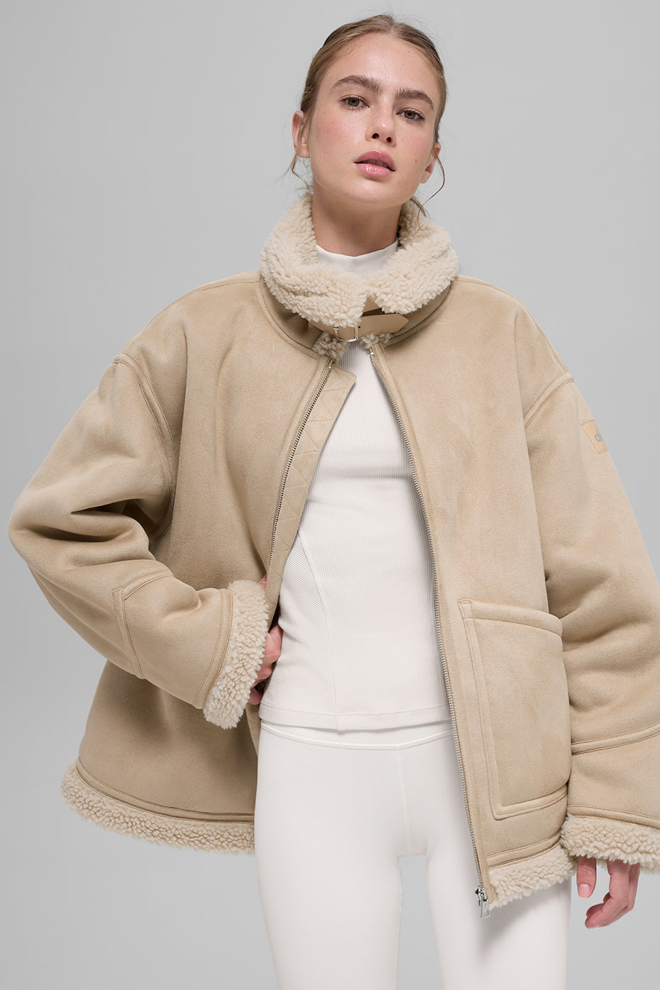 Faux Shearling Grand Jacket - Woodland Tan - Image 3