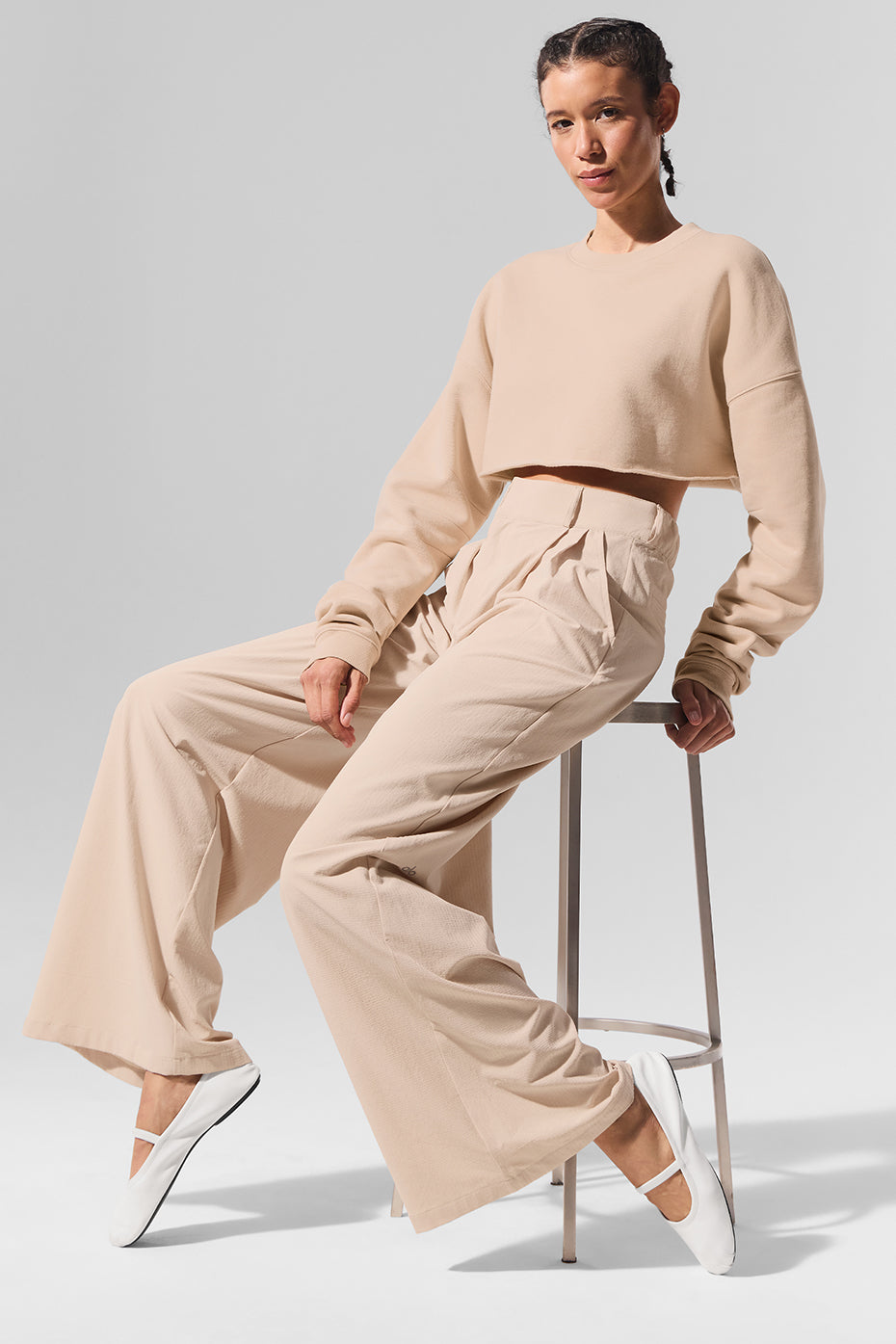 High-Waist Dreamscape Trouser (Long) - Macadamia - Image 5