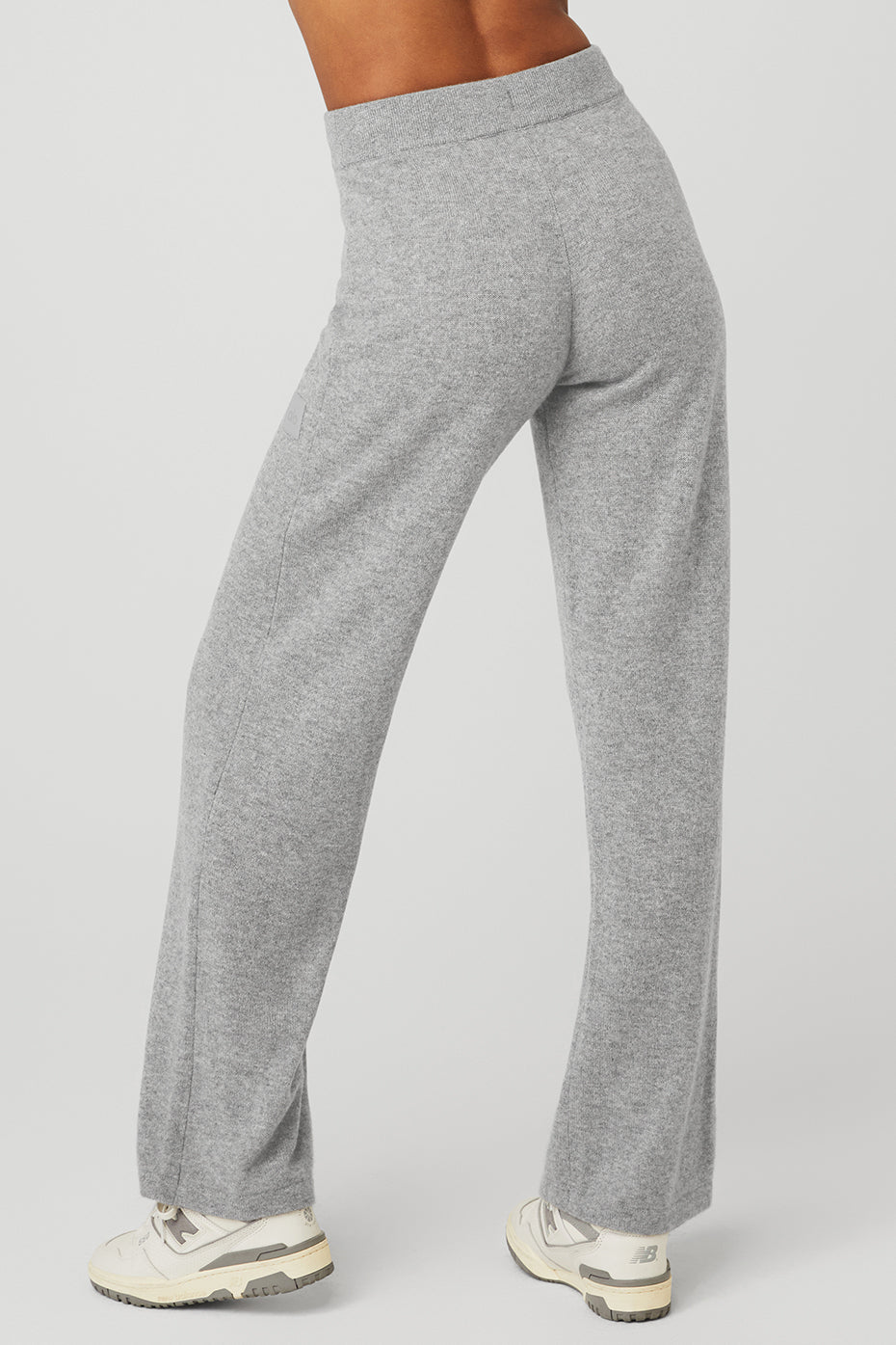 Cashmere High-Waist Jet Set Wide Leg Pant - Dove Grey Heather - Image 3