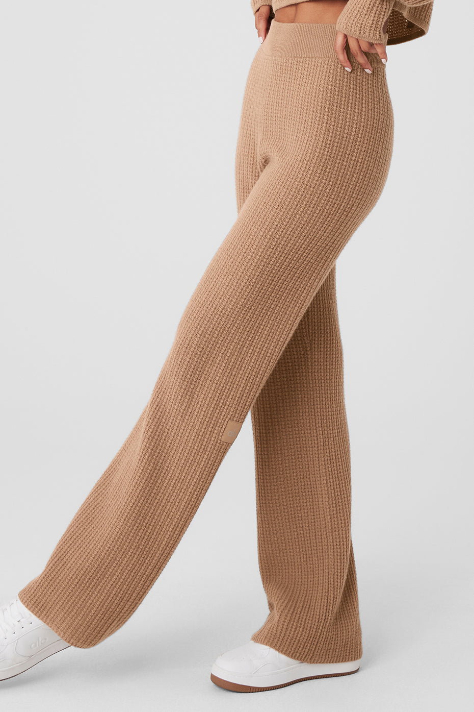 Cashmere High-Waist Plush Waffle Pant - Toasted Almond - Image 4