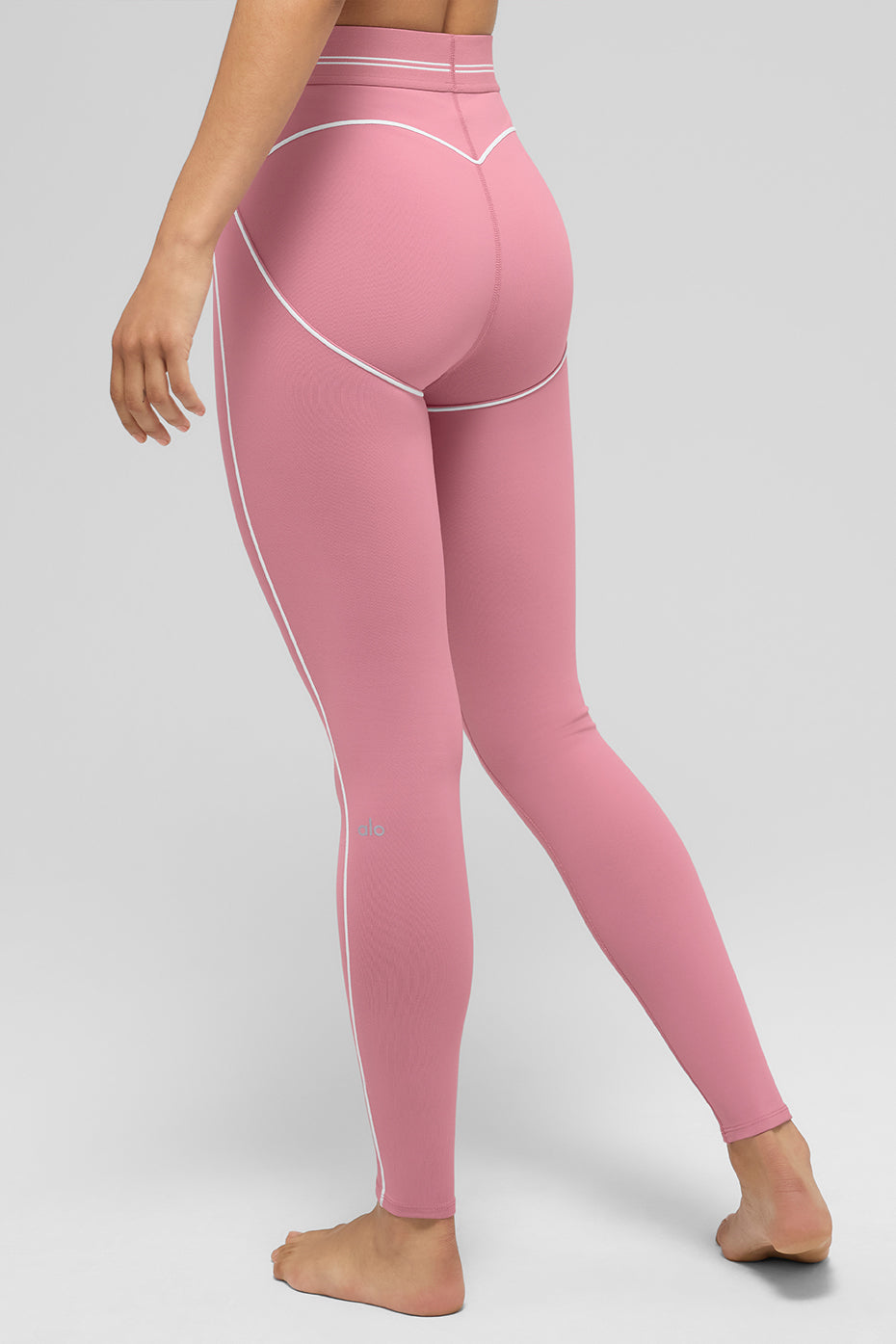 Airbrush High-Waist Heart Throb Legging - Pink Wild Rose/White - Image 3