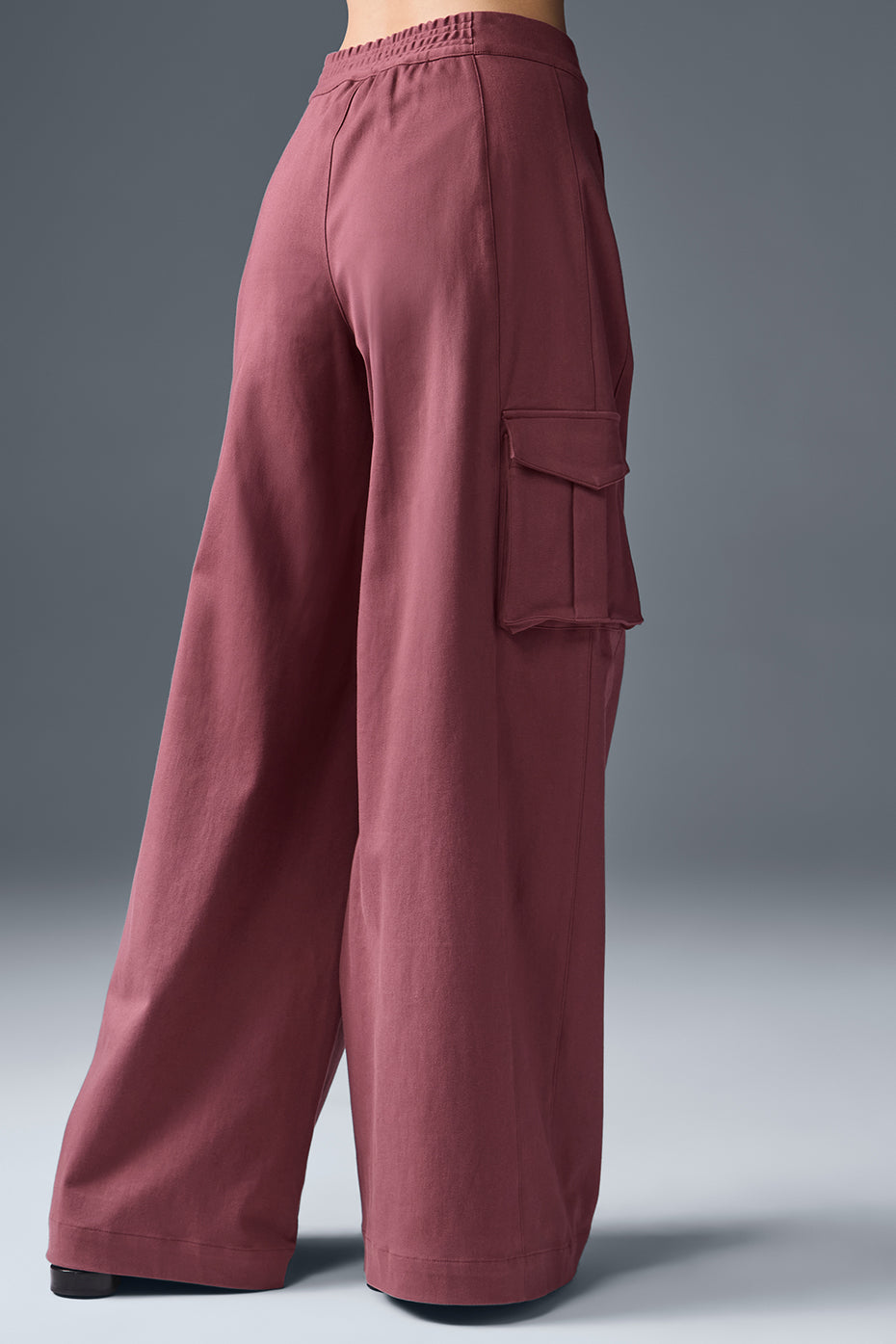 Show Off Cargo Wide Leg Trouser (Long) - Burgundy Truffle - Image 2