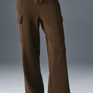 Scholar Knit High-Waist Cargo Pant - Espresso