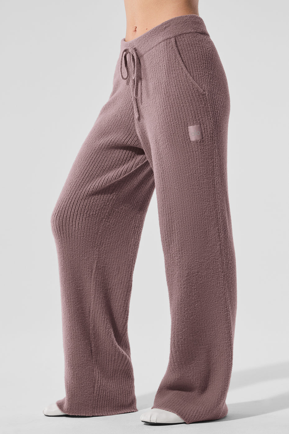 Snuggle Up Sweater High-Waist Wide Leg Pant - Mushroom - Image 3