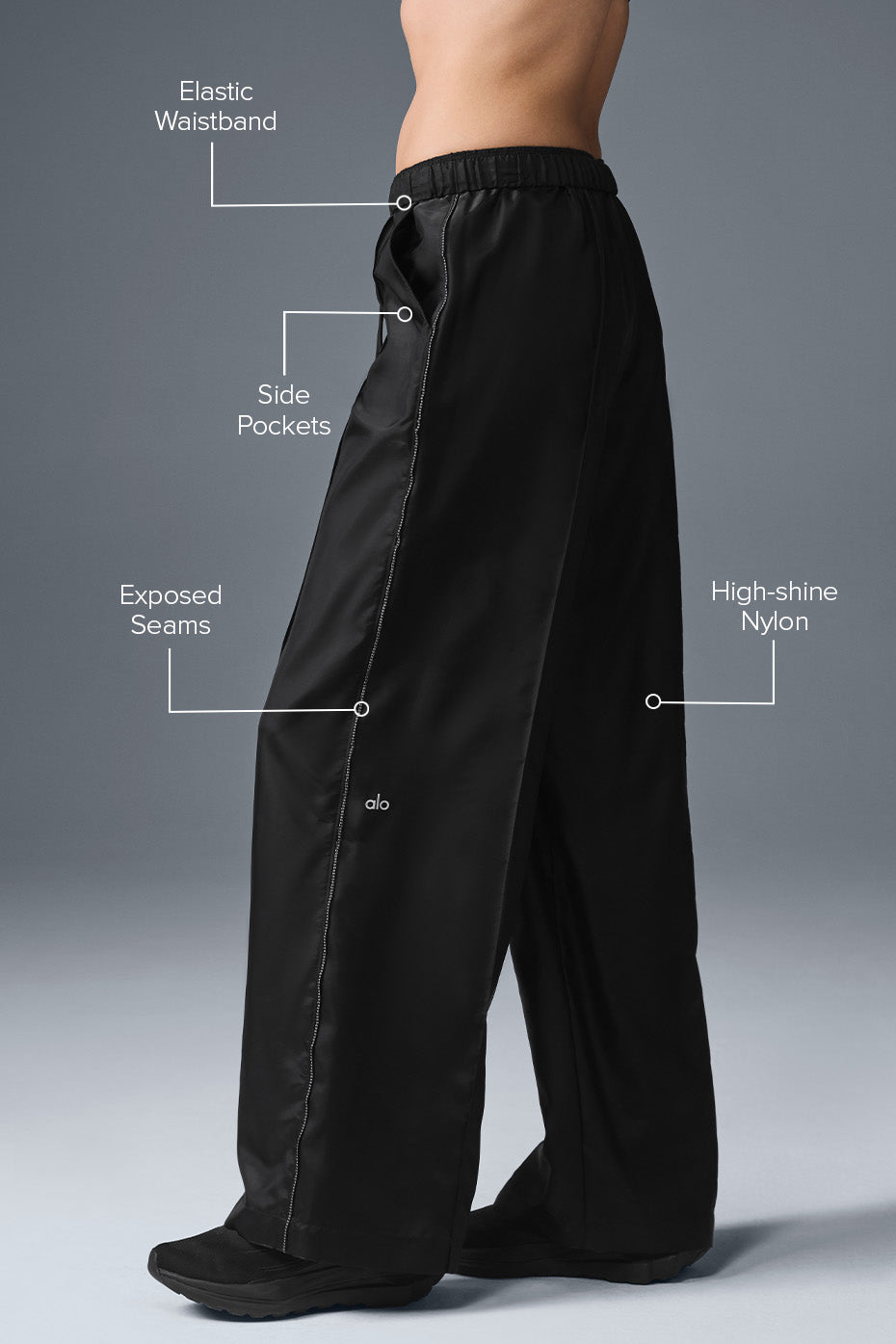 Afterglow Wide Leg Track Pant - Black - Image 2