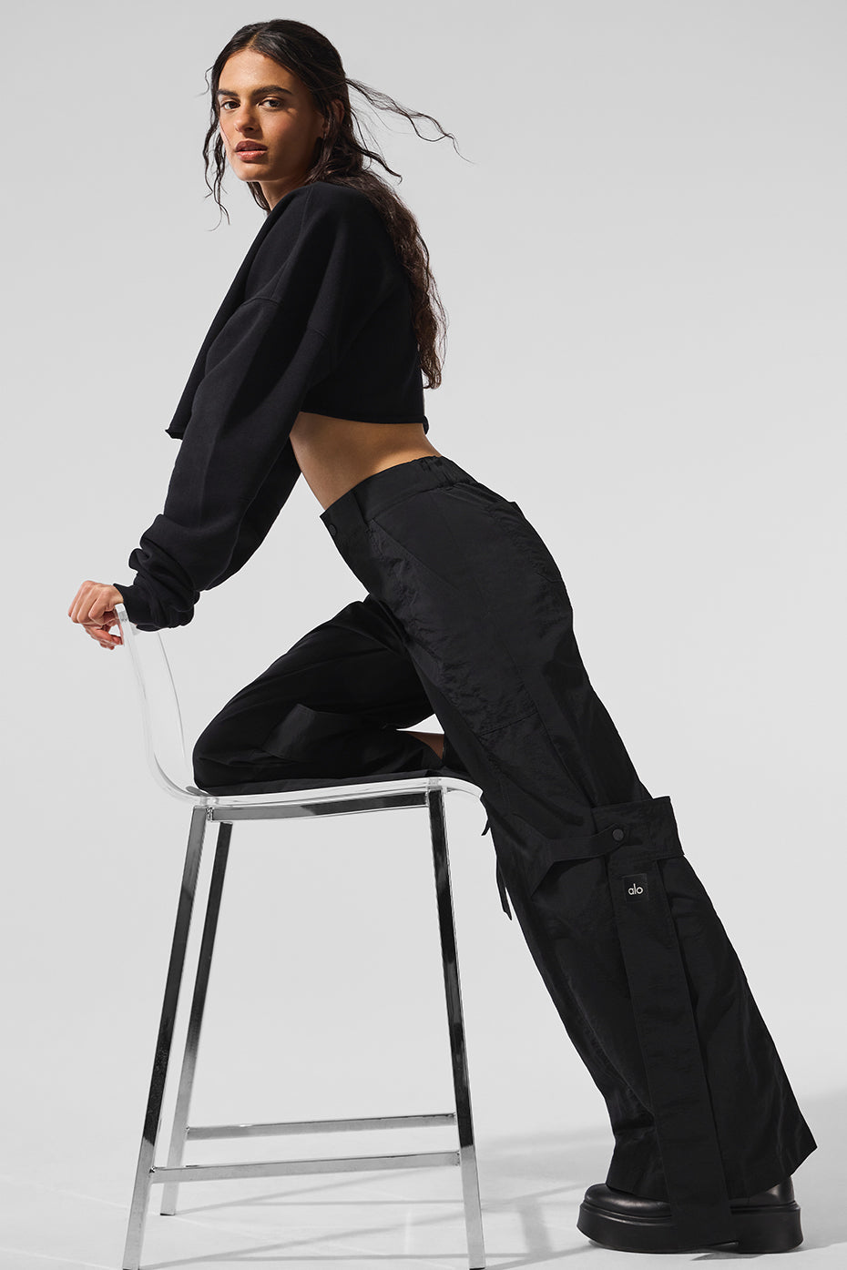 High-Waist Voyager Trouser - Black - Image 5