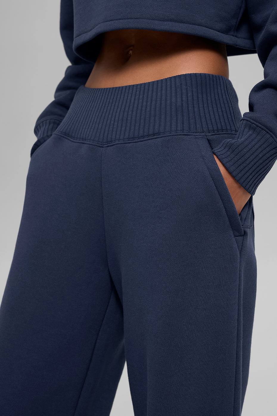Serenity Wide Leg Sweatpant - Navy - Image 4