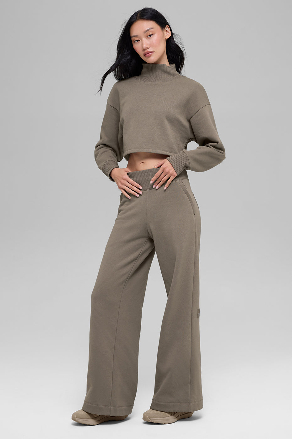 Serenity Wide Leg Sweatpant - Light Cocoa - Image 5