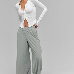 Breezy Wide Leg Pant (Long) - Lunar Grey