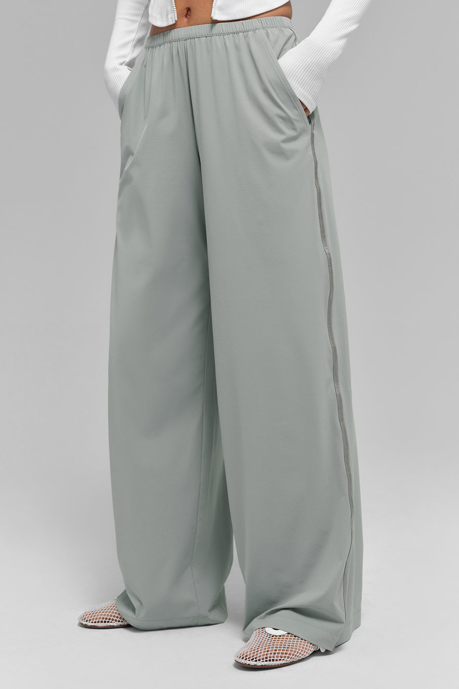 Breezy Wide Leg Pant (Long) - Lunar Grey - Image 3